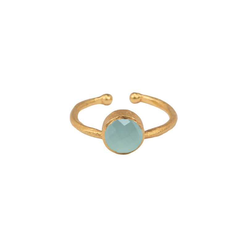 Round Stone Stackable Ring Gold