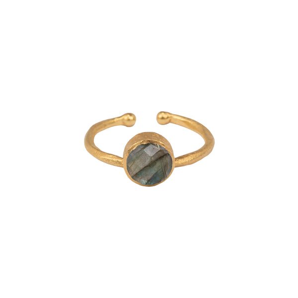 Round Stone Stackable Ring Gold