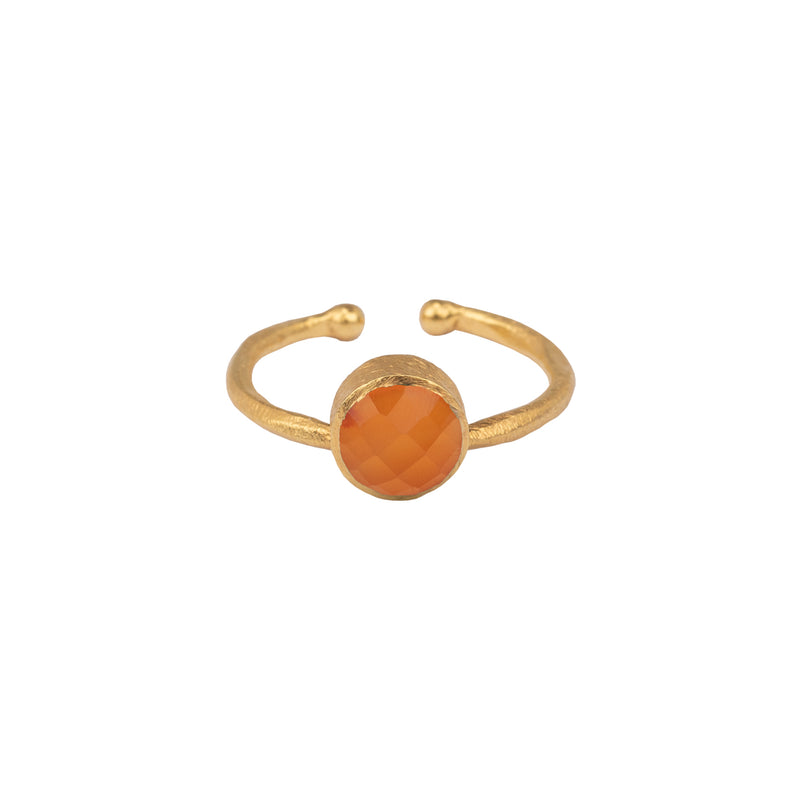 Round Stone Stackable Ring Gold
