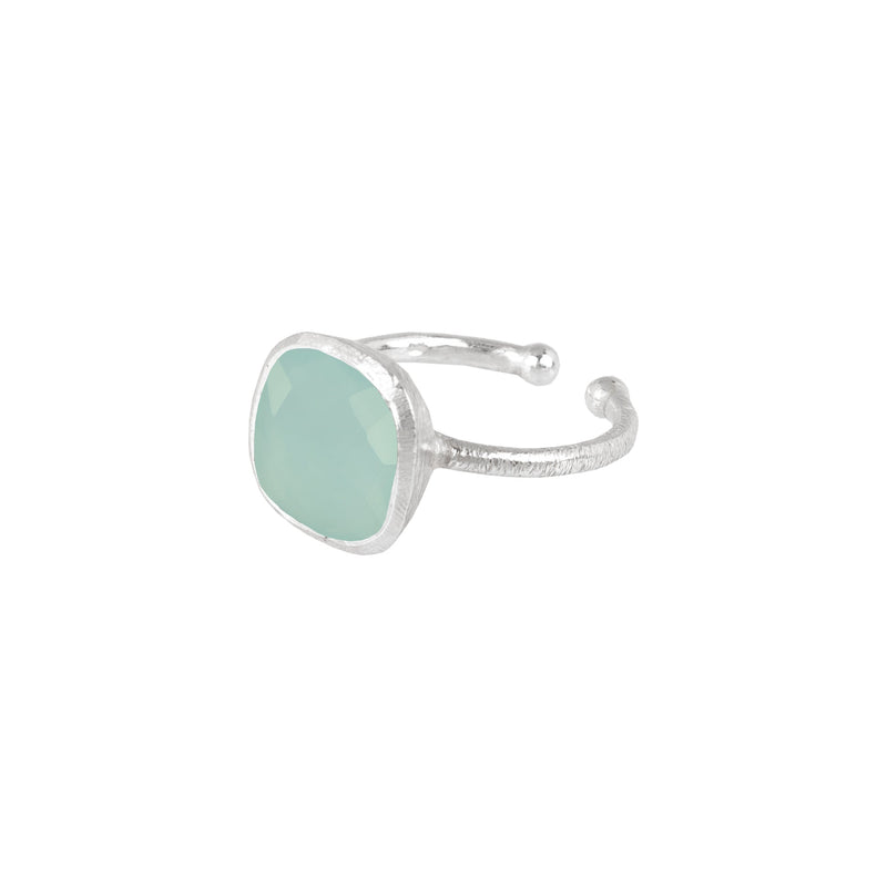 Geo Glam Quadra Stone Ring Silver