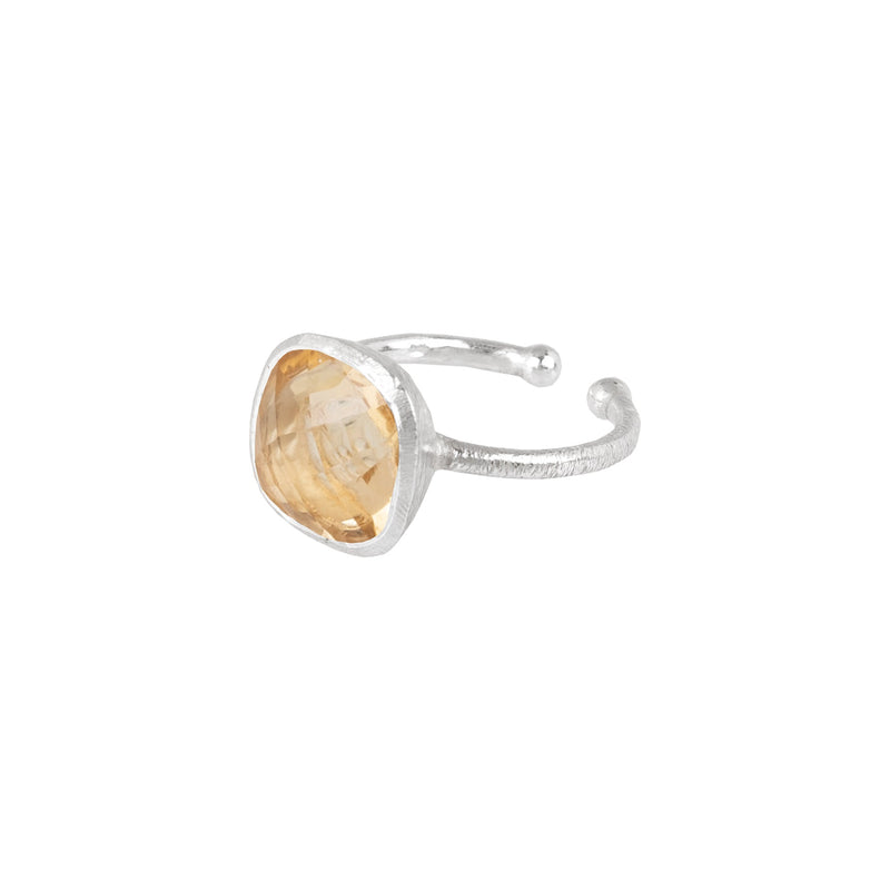 Geo Glam Quadra Stone Ring Silver