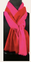 Two Colours Cashmere Ombre Pink-Red