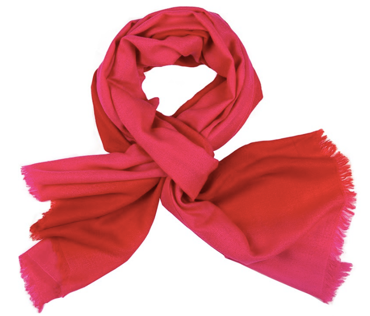 Two Colours Cashmere Ombre Pink-Red