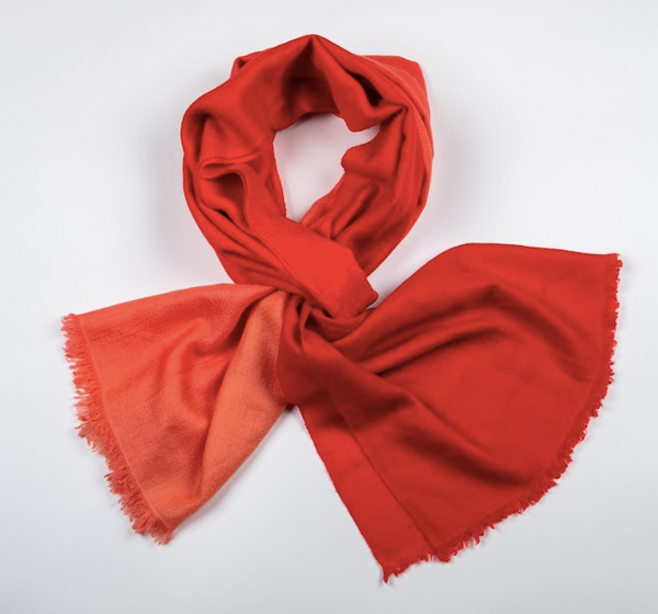 Tone in Tone Cashmere Dip Dyed Ombre - Red