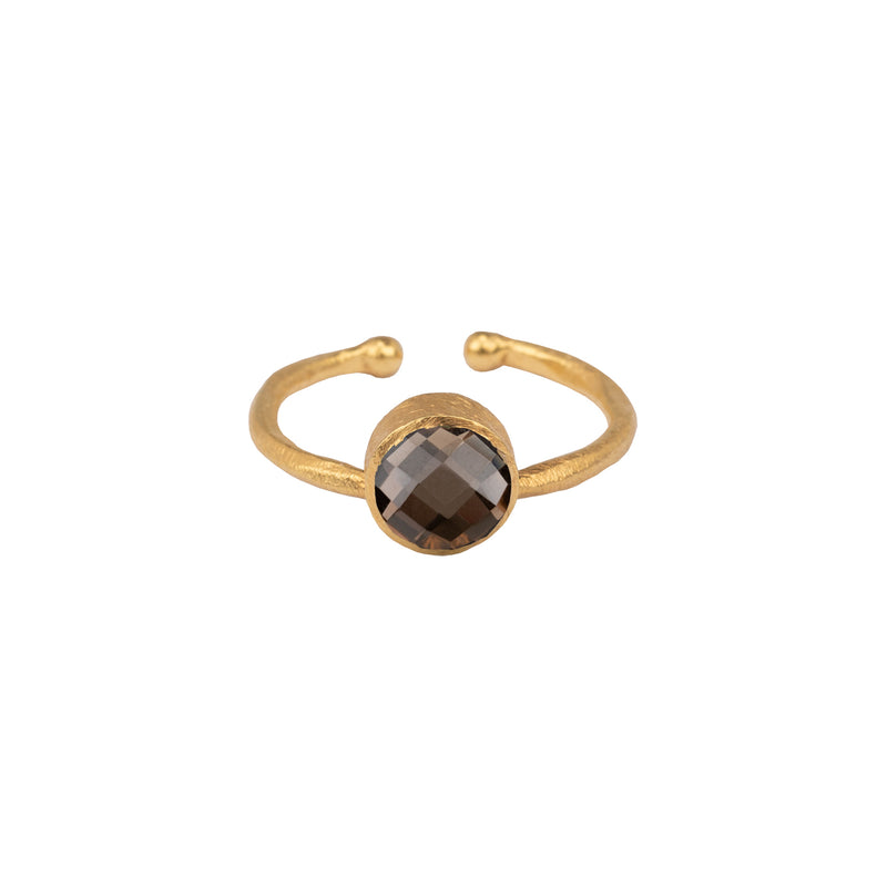 Round Stone Stackable Ring Gold
