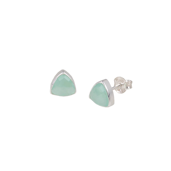 Geo Glam Trillions Stone Stud Earrings