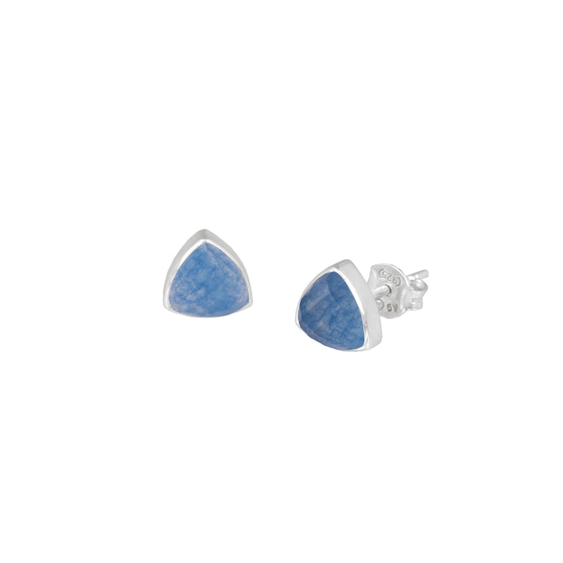 Geo Glam Trillions Stone Stud Earrings
