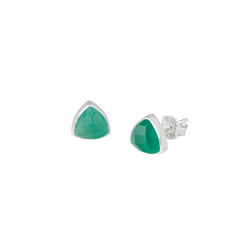 Geo Glam Trillions Stone Stud Earrings