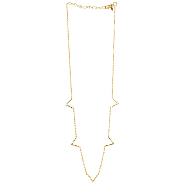 Geo Glam V Necklace Gold