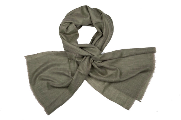 Cashmere Structured Weave Scarf - Grass Green