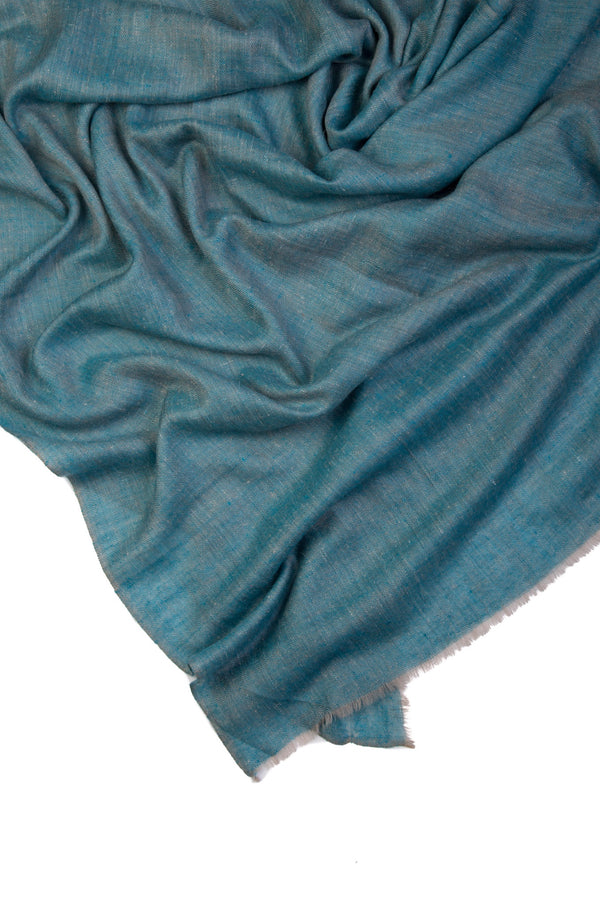 Cashmere Structured Weave Scarf - Turquoise